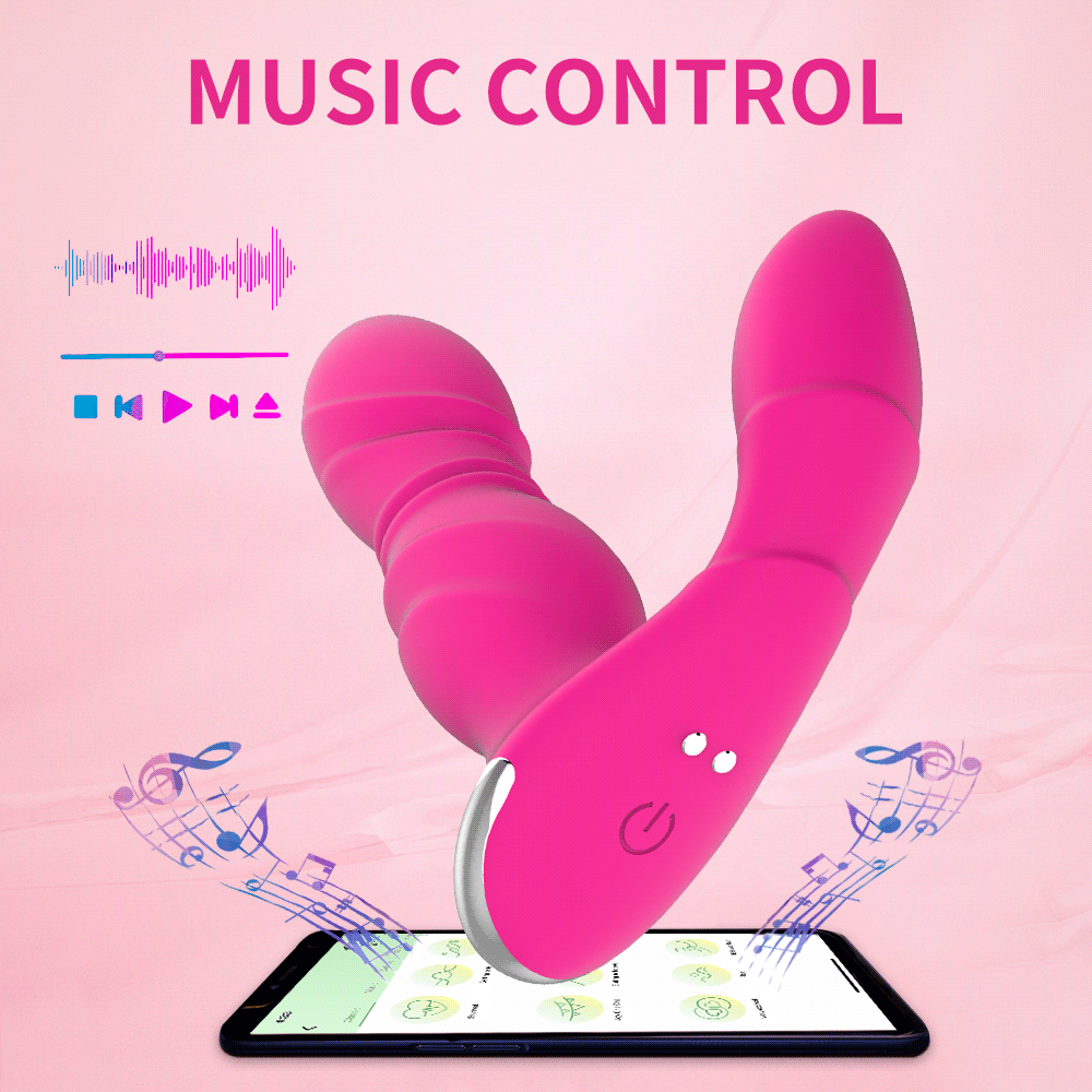 A sleek, ergonomic wearable panty vibrator with app control connectivity for discreet pleasure.
