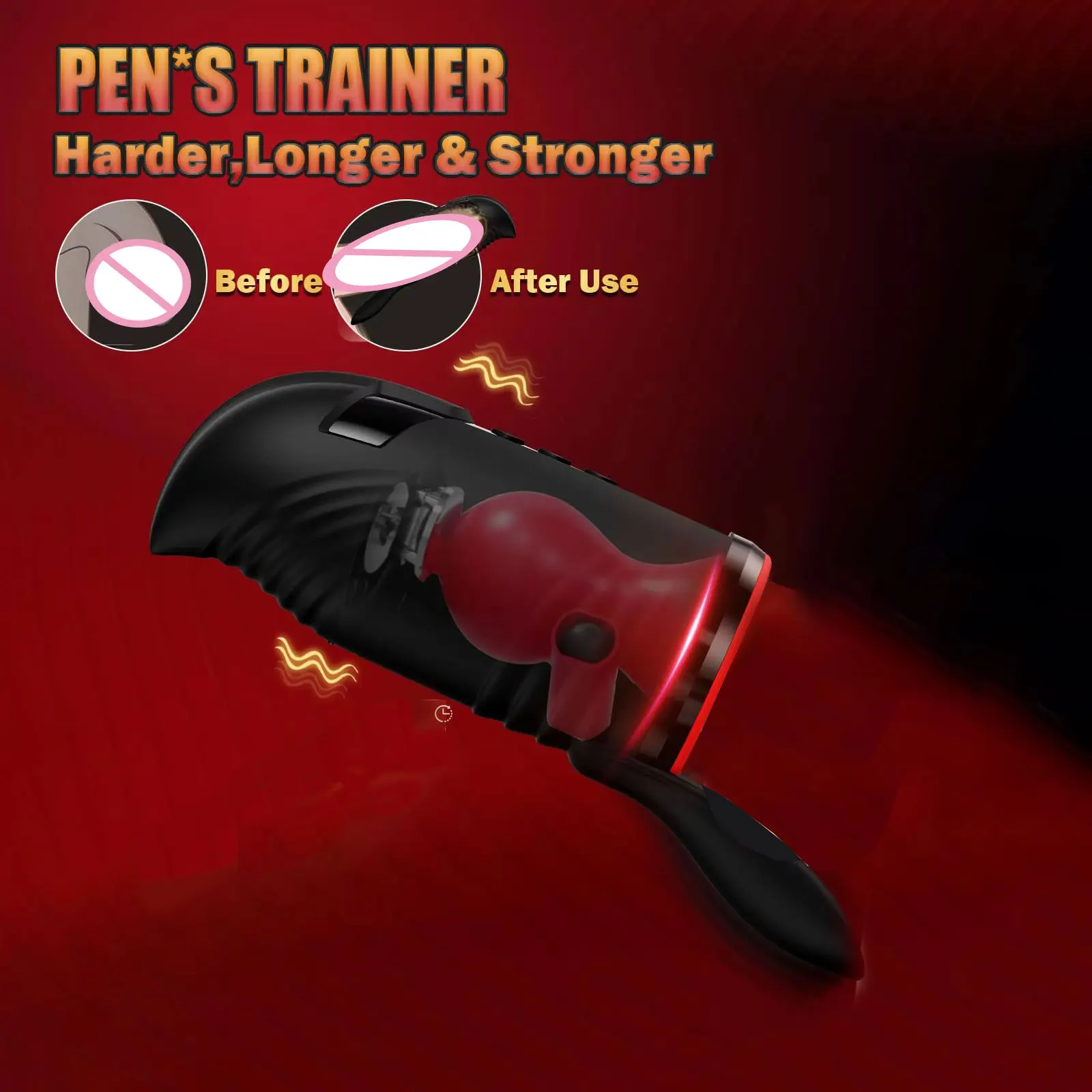 Xlucia Automatic Vibrating Male Masturbator with transparent shell, vacuum suction, and tongue-licking action for realistic oral sensation