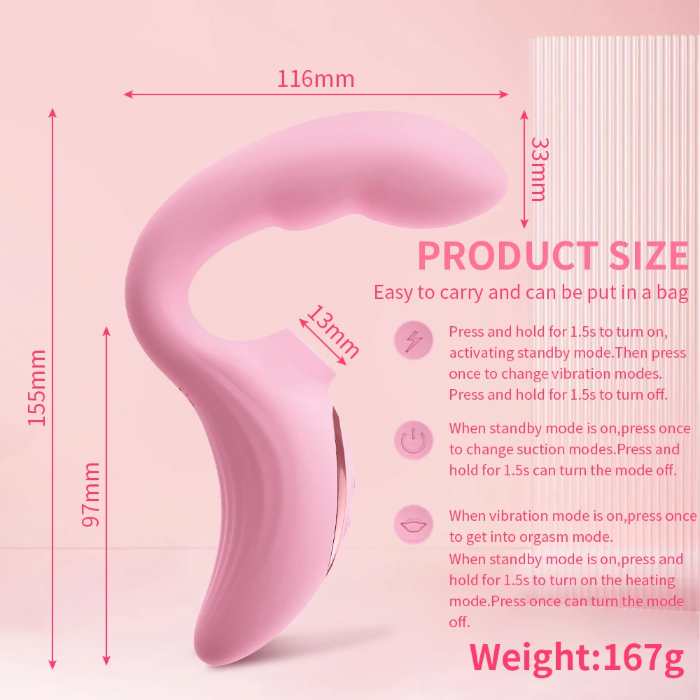 Heating Clitoral Sucking Vibrator: 15 Modes Vacuum Dildo Masturbator By Xlucia - Image 16