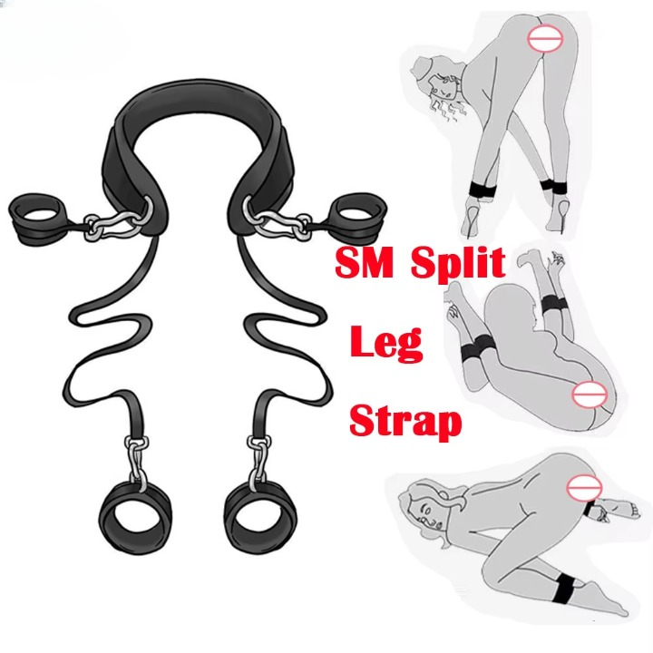 Premium under-mattress bed restraint system with adjustable limb cuffs for couples, black durable nylon straps