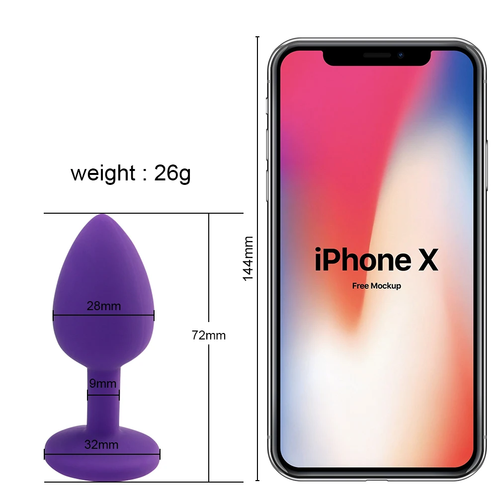 Three black silicone anal plugs in small, medium, and large sizes with flared bases on a plain background.