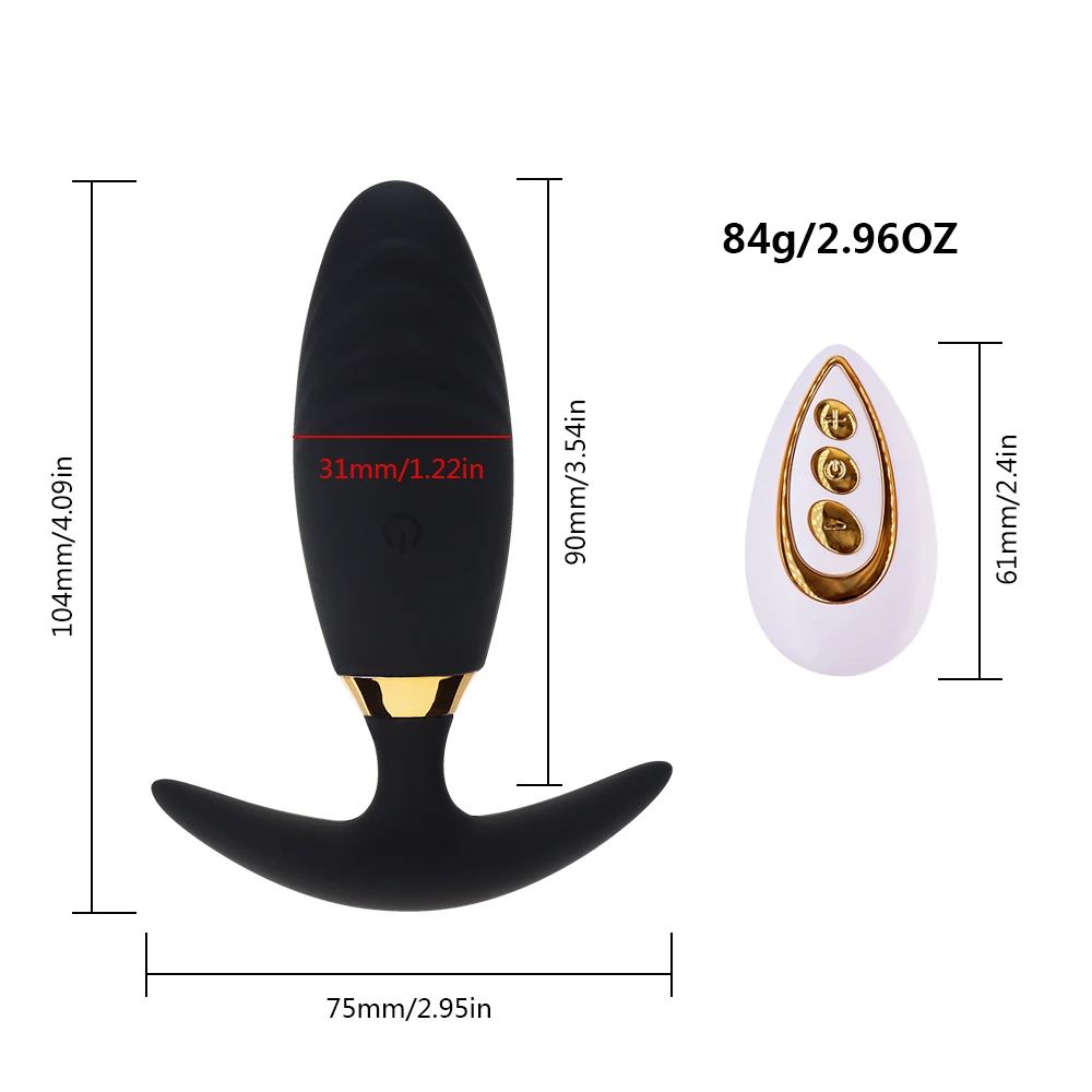 App-controlled black silicone butt plug and prostate massager with sleek ergonomic curves.