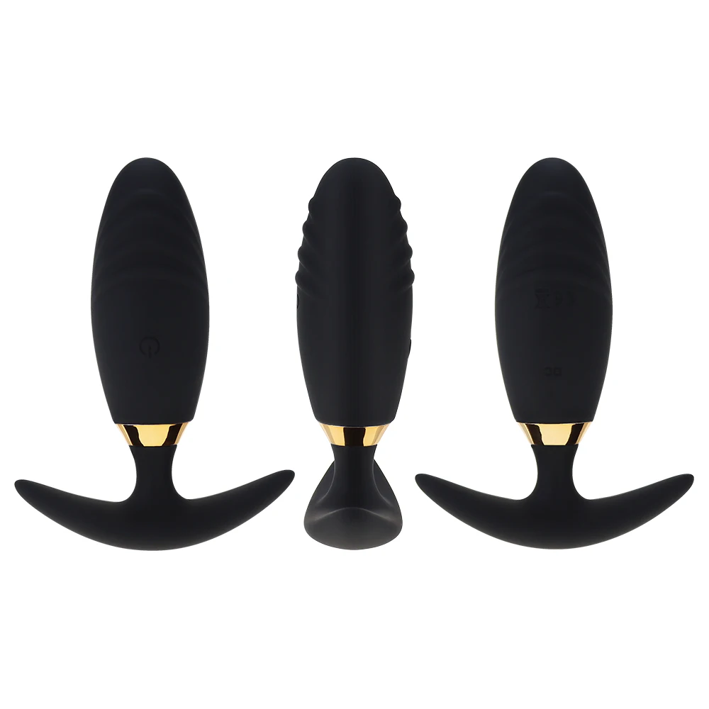 App-controlled black silicone butt plug and prostate massager with sleek ergonomic curves.