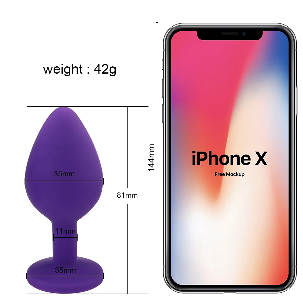 Three black silicone anal plugs in small, medium, and large sizes with flared bases on a plain background.