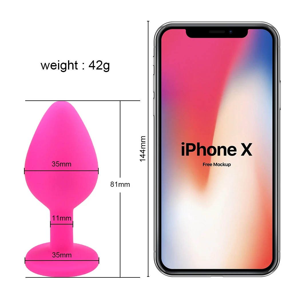 Three black silicone anal plugs in small, medium, and large sizes with flared bases on a plain background.