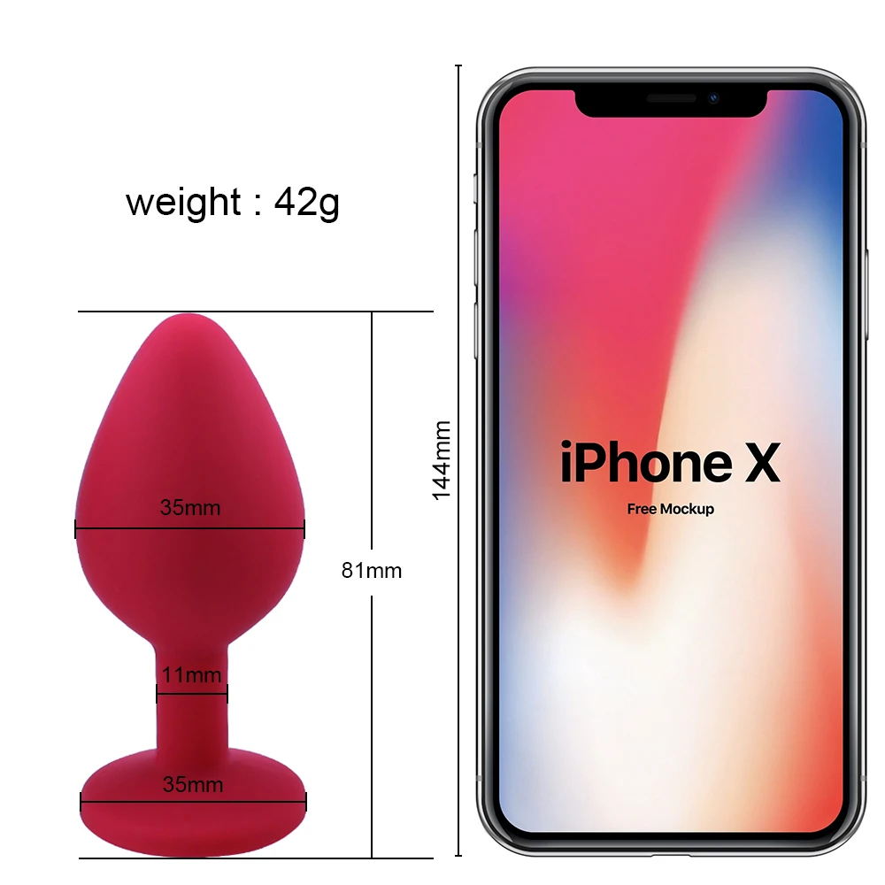 Three black silicone anal plugs in small, medium, and large sizes with flared bases on a plain background.