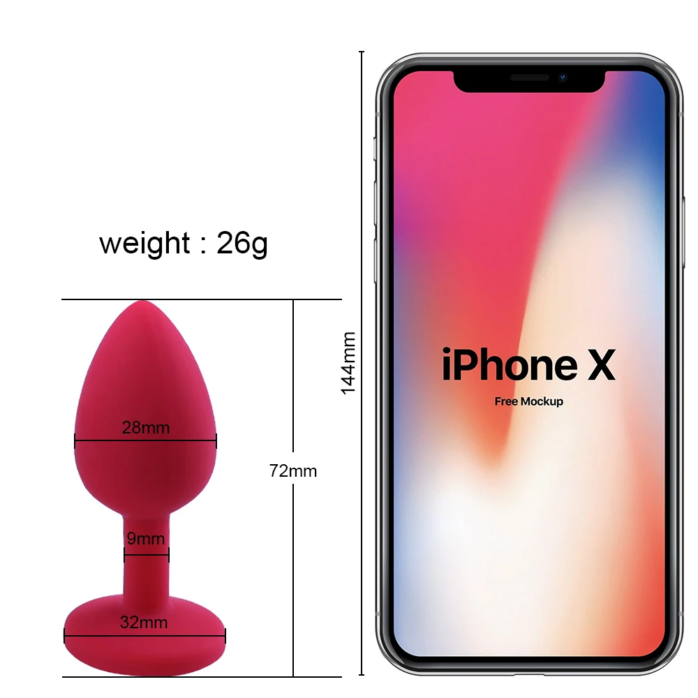 Three black silicone anal plugs in small, medium, and large sizes with flared bases on a plain background.