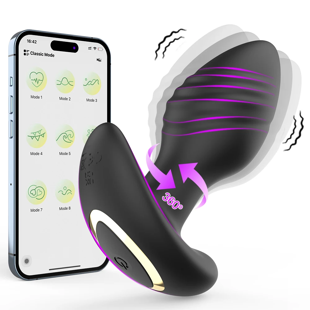 By Xlucia Rotation Anal Vibrator 9 Mode APP Remote Control Prostate Massager - Image 10