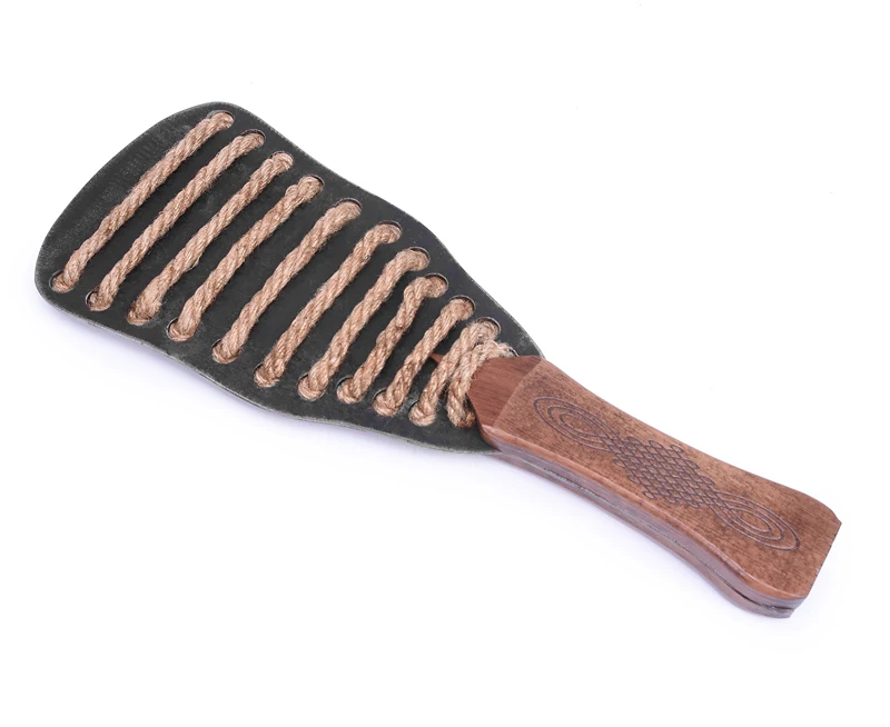 Iron Plate Spanking Paddle and Hemp Rope Bondage Whip Set By Xlucia - Image 8