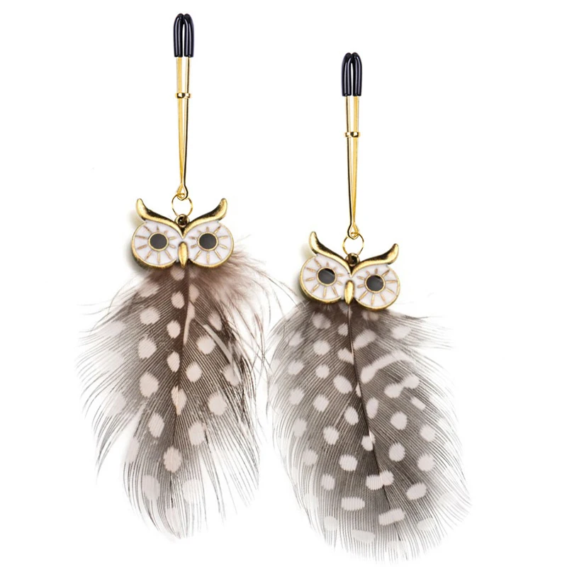 Elegant Feather Metal Bells Nipple Clamps With Flirting Teasing Kit By Xlucia - Image 26