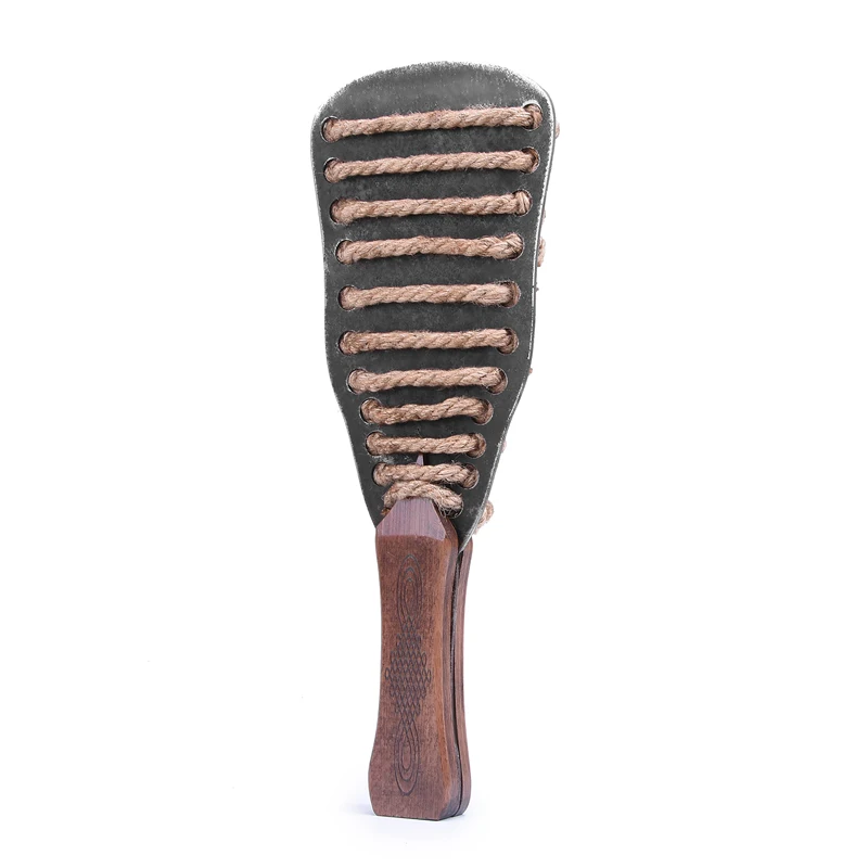 Iron Plate Spanking Paddle and Hemp Rope Bondage Whip Set By Xlucia - Image 12