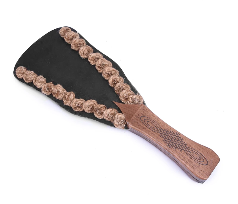 Iron Plate Spanking Paddle and Hemp Rope Bondage Whip Set By Xlucia - Image 9
