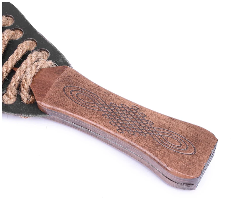 Iron Plate Spanking Paddle and Hemp Rope Bondage Whip Set By Xlucia - Image 15