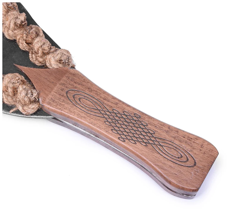 Iron Plate Spanking Paddle and Hemp Rope Bondage Whip Set By Xlucia - Image 16