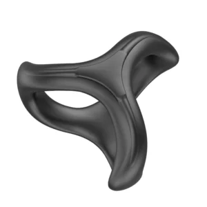 Reusable black silicone semen lock ring for men by Xlucia.