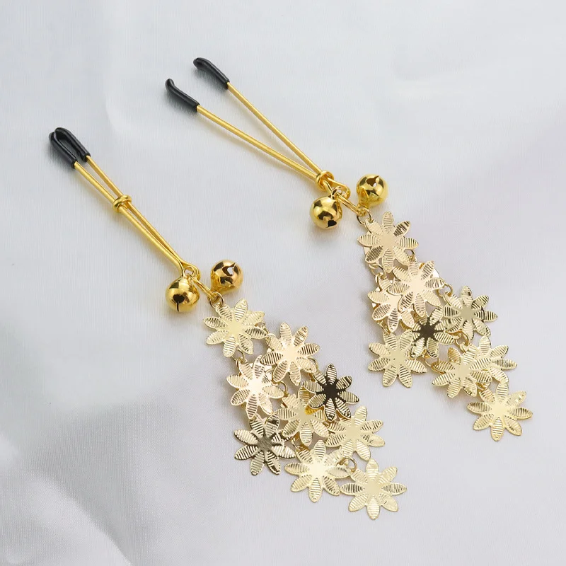Elegant Feather Metal Bells Nipple Clamps With Flirting Teasing Kit By Xlucia - Image 15
