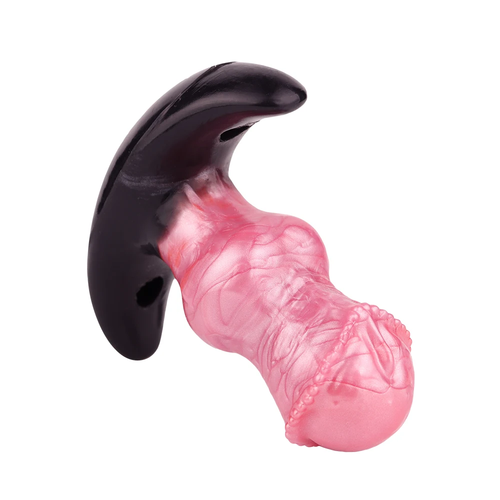 Silicone anal plug vibrator with attached plush fox tail for cosplay and prostate massage.