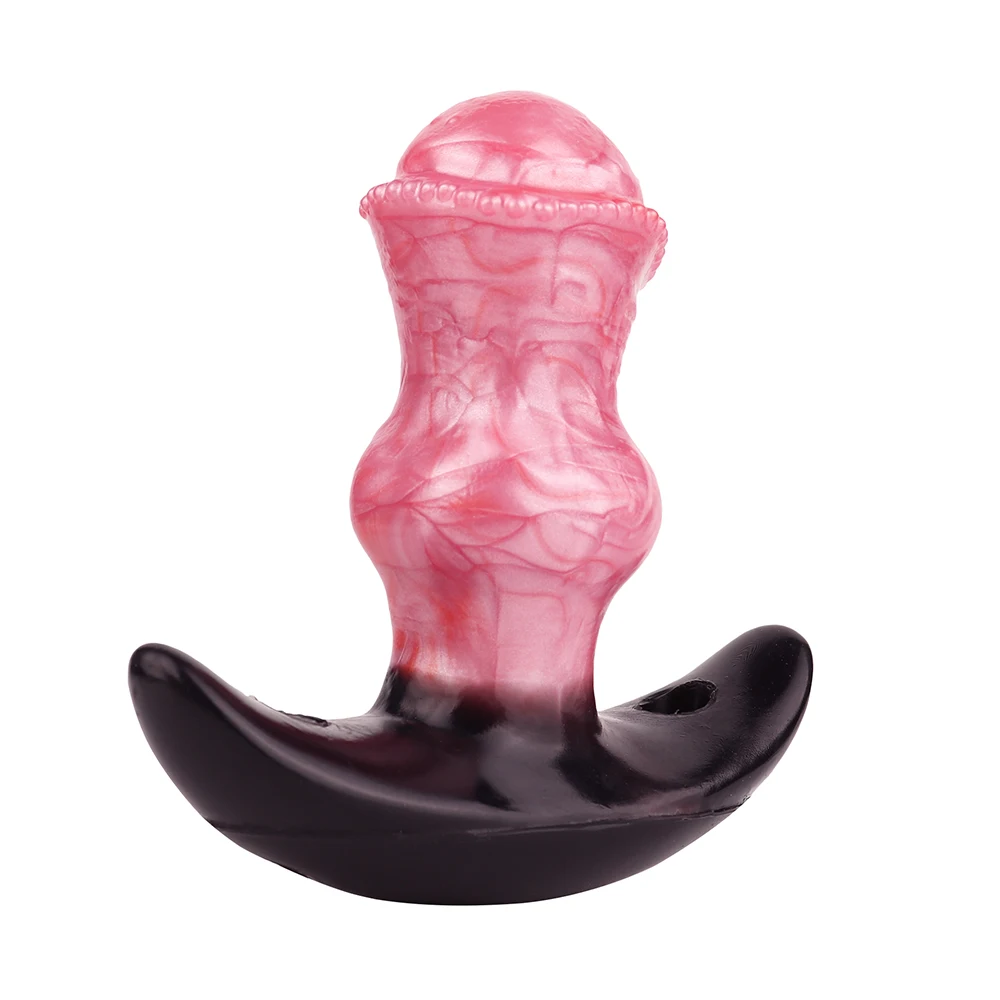 Silicone anal plug vibrator with attached plush fox tail for cosplay and prostate massage.