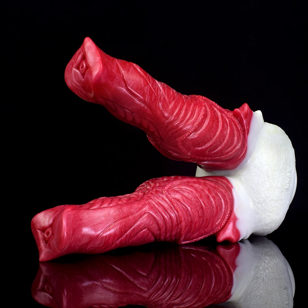 A realistic double-headed dildo with a sturdy suction cup base for hands-free vaginal and anal stimulation.