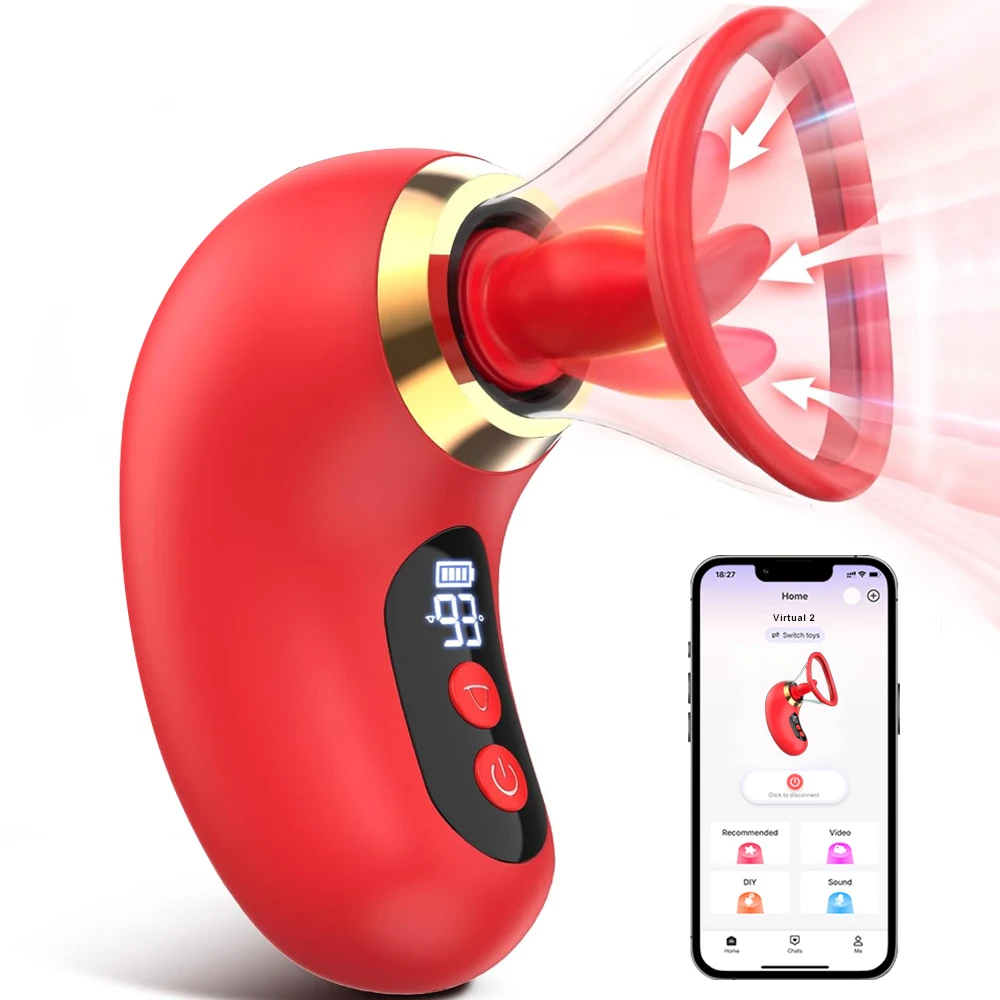A sleek AV digital tongue licker and clitoral sucking vibrator for female self-stimulation.
