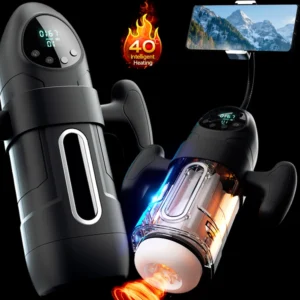 Electric telescopic sucking airplane cup with vibration and mobile phone holder.