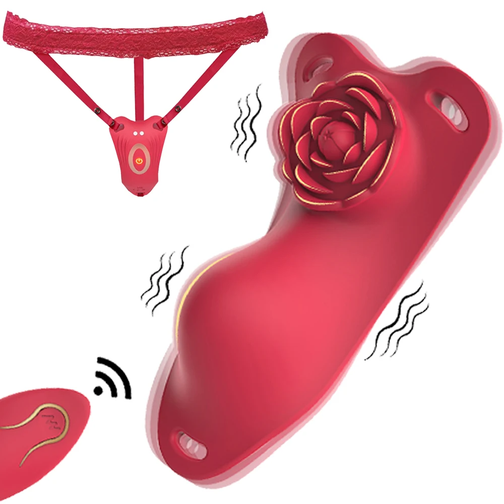 Wearable remote control vibrator with panty strap and clitoral stimulator for women and couples.