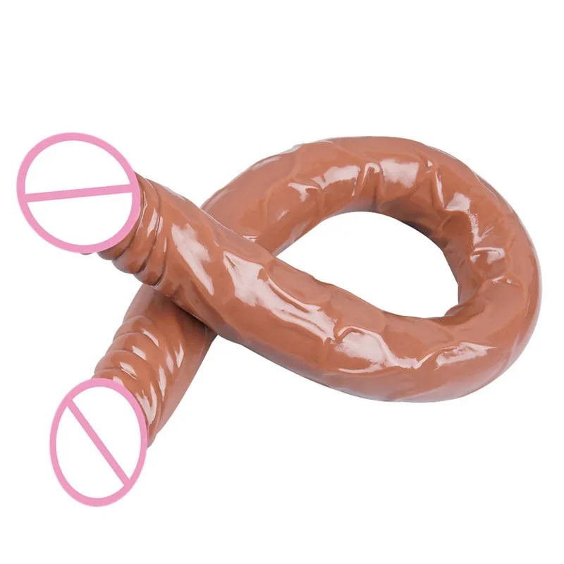 55cm double ended realistic dildo in a 22 inch length for versatile adult play.