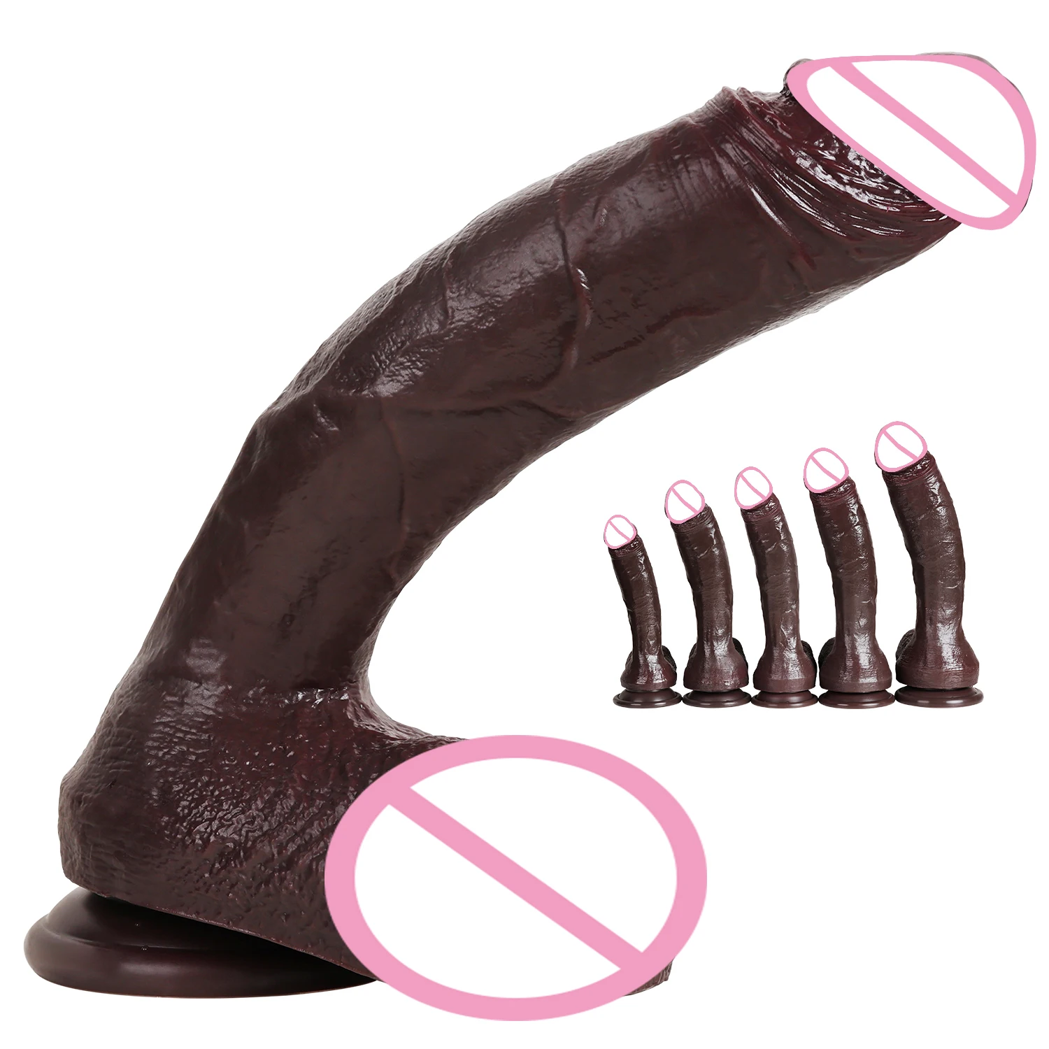 A long black realistic dildo and anal plug with a sturdy suction cup base for hands-free use.