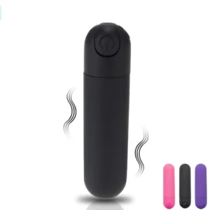 Discrete silver ABS mini bullet vibrator with 10 speed settings on a plain background.