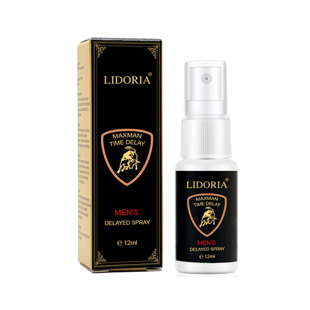A sleek, professional bottle of Xlucia male performance and endurance delay spray.