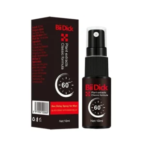 A sleek, premium bottle of Men's Delay Time Spray by Xlucia set against a luxury lifestyle background with cinematic lighting.