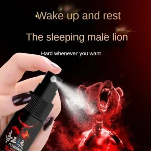 Close-up of a 12ML bottle of Male Sex Delay Spray and penis enlargement oil.