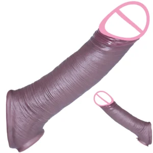 8.66-inch soft reusable penis sleeve with integrated cock ring for men.
