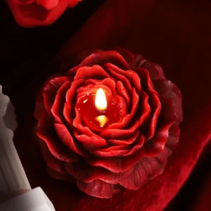 A rose-scented low temperature aromatherapy candle for romantic couple play.