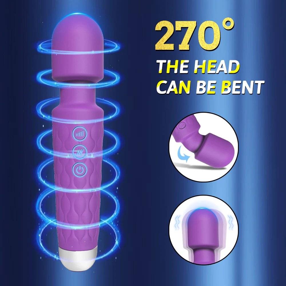 Powerful vibrating AV magic wand clitoris stimulator and G-spot massager adult female sex erotic product By Xlucia
