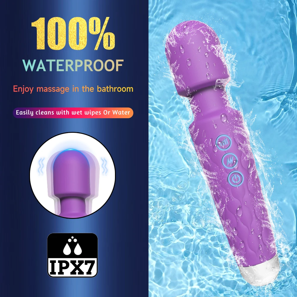 Powerful vibrating AV magic wand clitoris stimulator and G-spot massager adult female sex erotic product By Xlucia