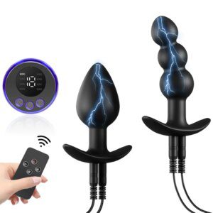 Pulse Electric Shock Anal Plug Beads Vagina Prostate Massager By Xlucia