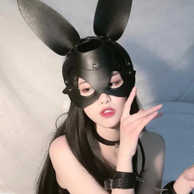 Premium Sexy Leather Bunny Fox Cosplay Masquerade Mask For Parties By Xlucia