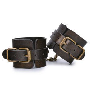 Brown Vintage Leather Cuffs For Sex Bondage Adult Games Toys By xlucia