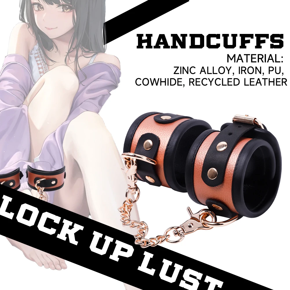 Premium Cowhide Handcuff Bondage Set By Xlucia For Couples Erotic SM Games