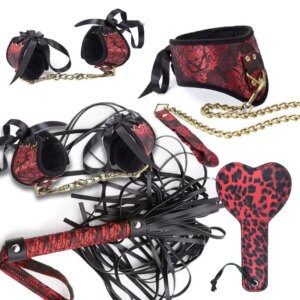 Premium Bdsm Fetish Set With Steel Chain Tails By Xlucia For Bondage