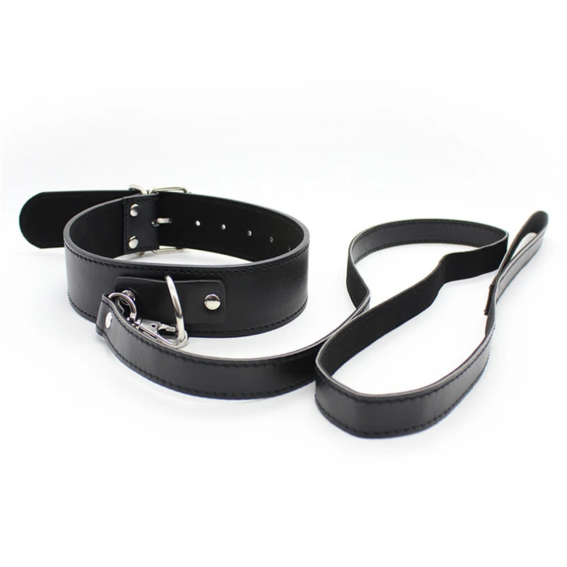 Premium PU Leather Dog Chain Bondage Collar for Adult Games By Xlucia