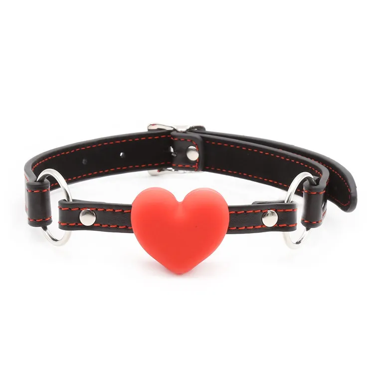 Shop This BDSM Heart Gag Leather Silicone Solid Ball Mouth By Xlucia