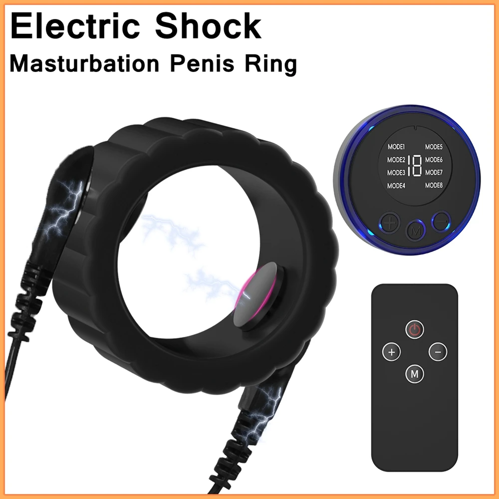 New Male Electric Shock Penis Ring Ball Scrotum Bondage Toys By xlucia