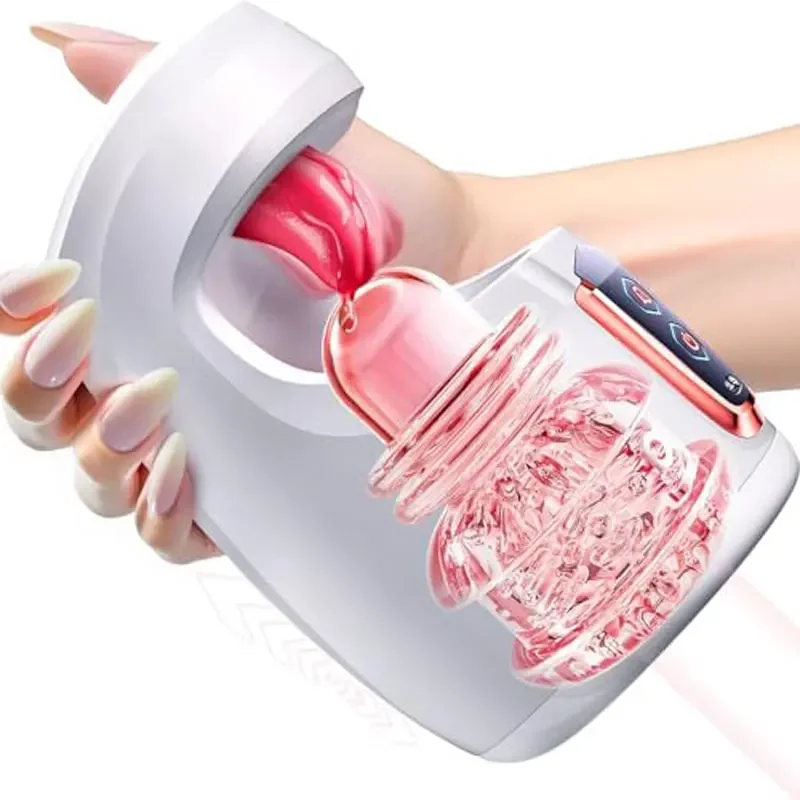 10 Thrusting Tongue Licking Male Masturbator Machine For Glans Training By Xlucia