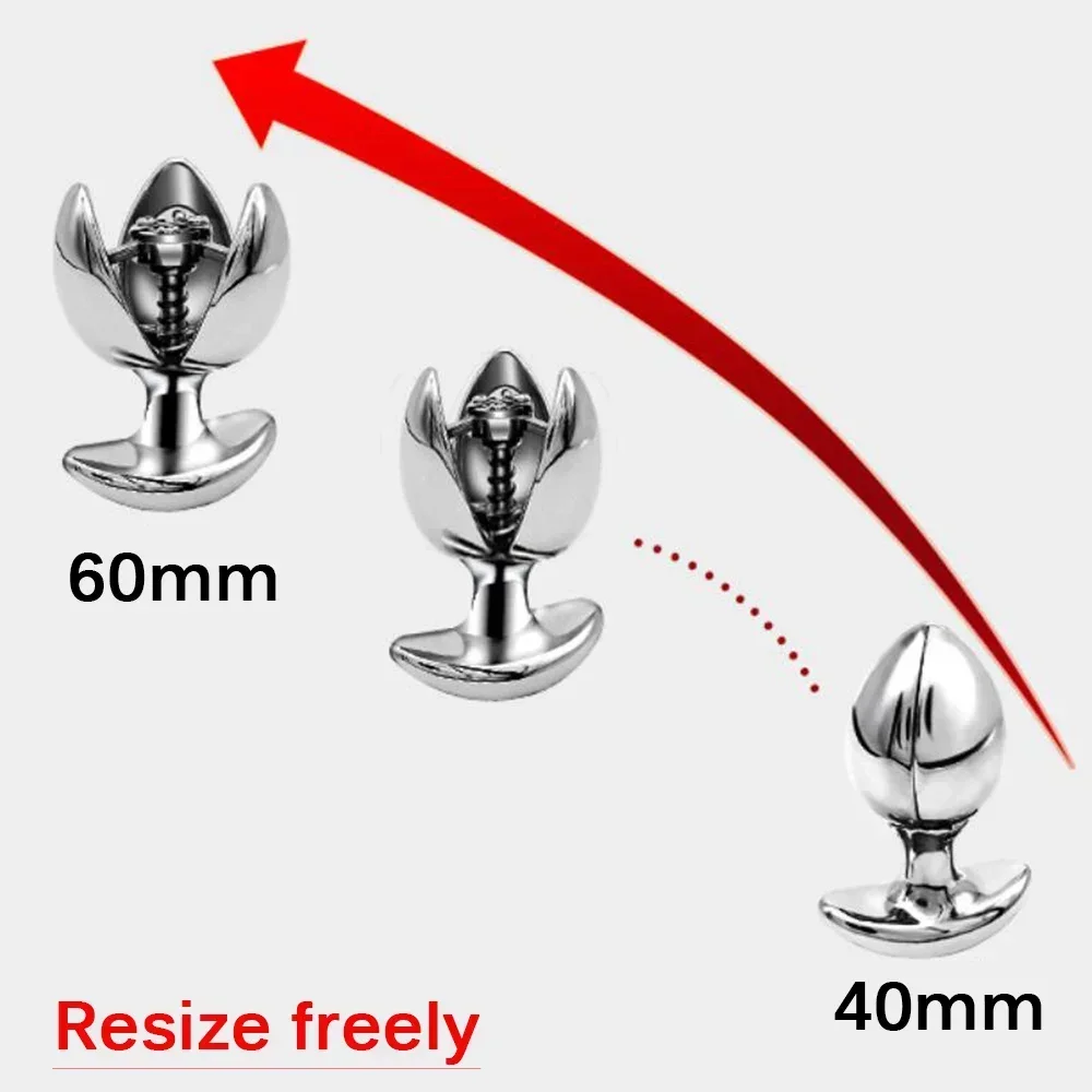 Steel Anal Chastity Lock Openable Butt Plug Heavy Anus Beads By Xlucia - Image 2