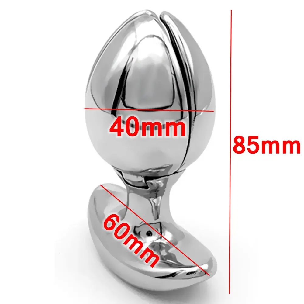 Steel Anal Chastity Lock Openable Butt Plug Heavy Anus Beads By Xlucia - Image 3