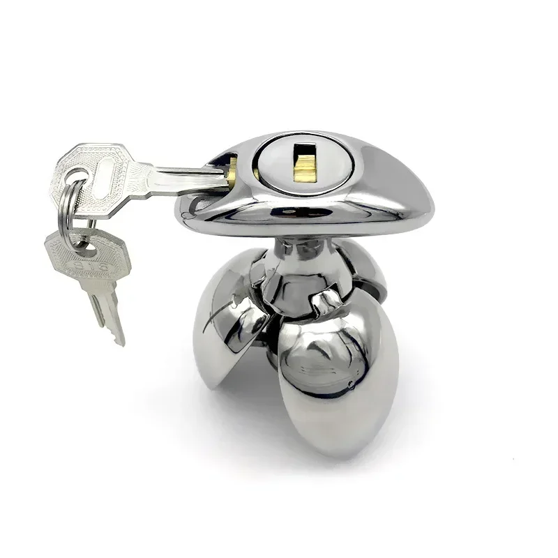 Steel Anal Chastity Lock Openable Butt Plug Heavy Anus Beads By Xlucia - Image 6